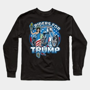 Riders For Trump Biker Support Long Sleeve T-Shirt